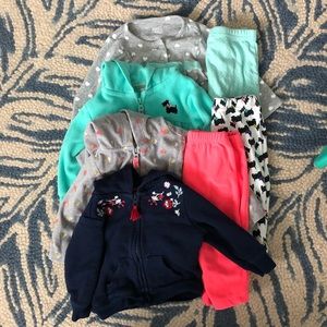 Girls 6m Carter’s sweater and pant lot.
